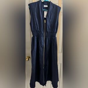 Nine West denim light weight  Dress with Gold Accent zipper